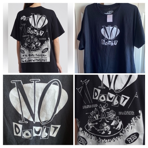 Merch Traffic NWT No Doubt Poster Graphic Black 100% Cotton T-Shirt Size Large - Picture 1 of 11